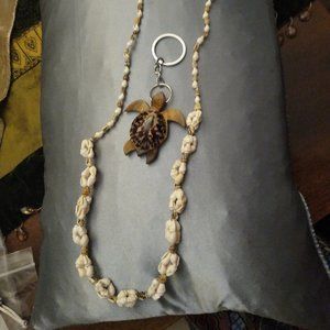 Shell Necklace & Turtle 🐢 Keychain